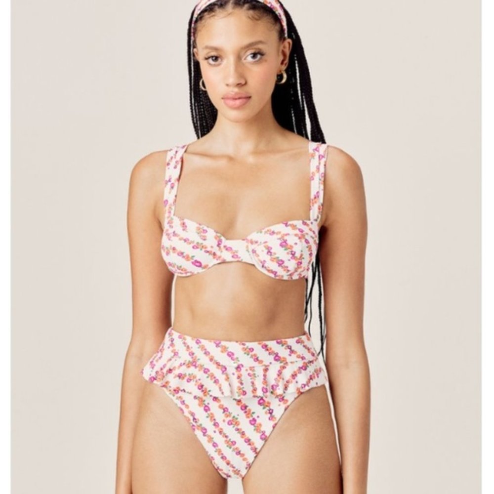 NWT For Love & Lemons Talulah Hi-Waist Bikini Set